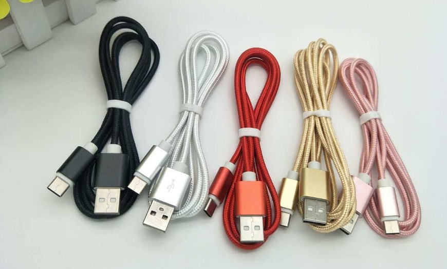 Image 1: 6FT USB Type C  Data Sync Charger Cord Charging Cable Tablet Phones