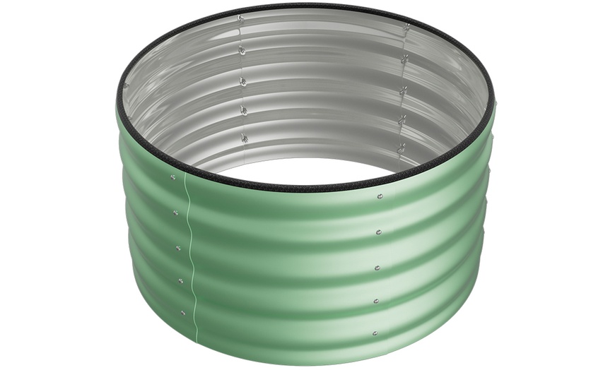 Image 2: Round Open-Bottom Galvanized Steel Raised Garden Bed