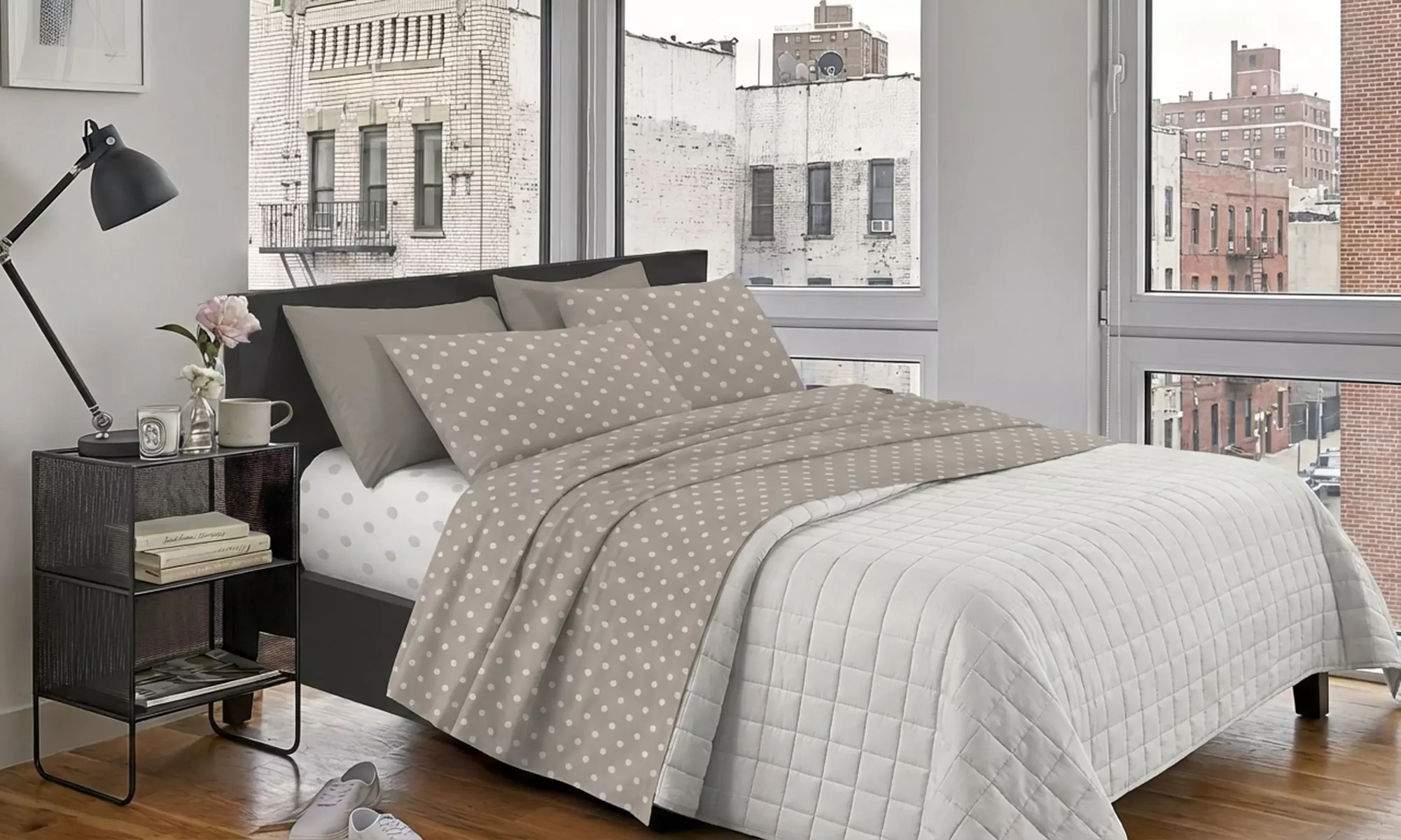 Completo lenzuola matrimoniali in 100% cotone