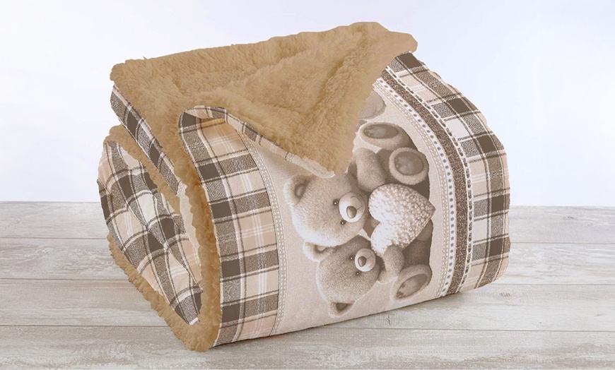 Image 12: Couverture plaid double face sherpa et microfibre