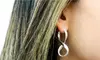 Italian Solid Sterling Silver Infinity Hoop Earrings