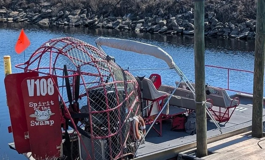 Image 3: Explore 1 Hour or 90-Minute Airboat Tour For One or Four People  
