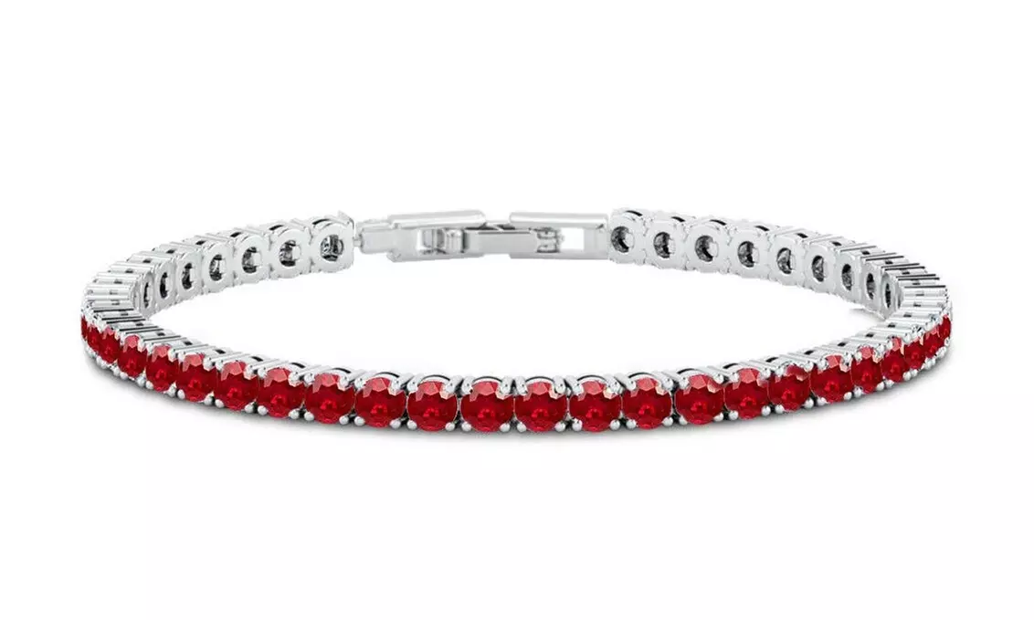 Round Cut Tennis Bracelet Made With Crystals From Swarovski Multiple Options