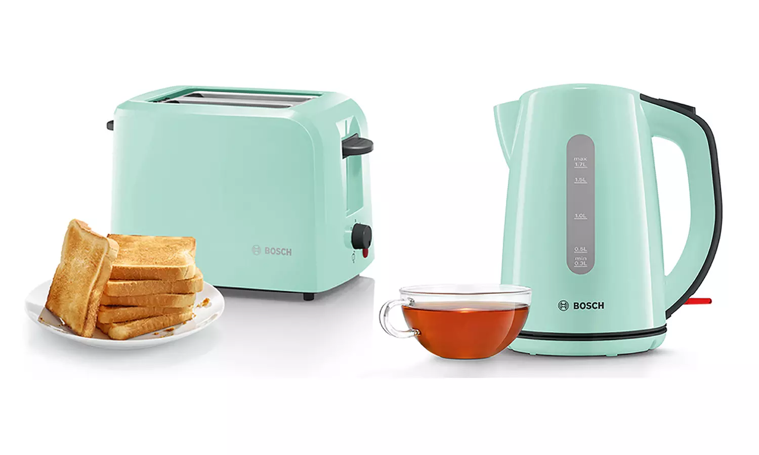 Bosch TWK7502GB Kettle and TAT3A012GB Two-Slice Toaster Set - Primary Image