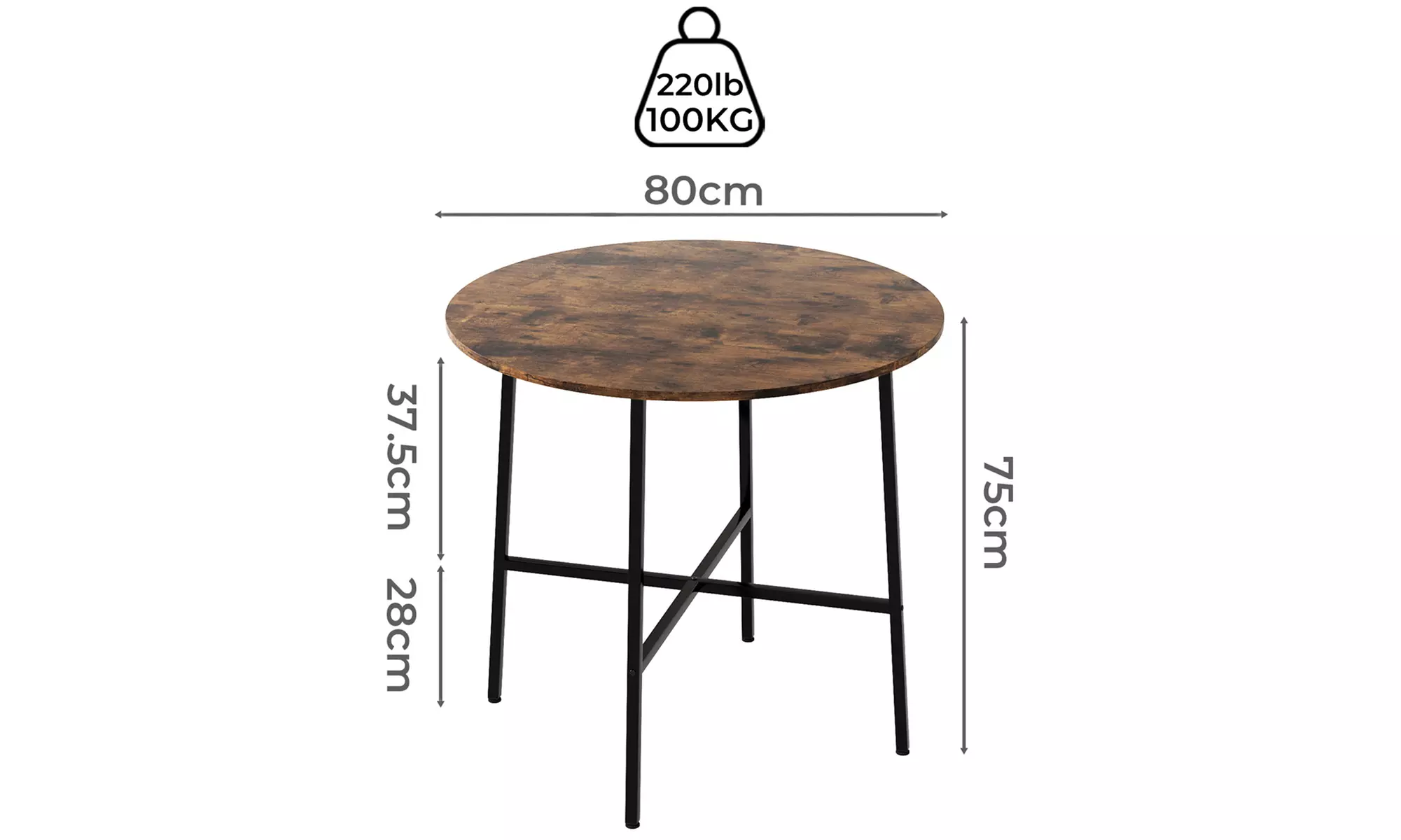 Levede 80cm Round Dining Table