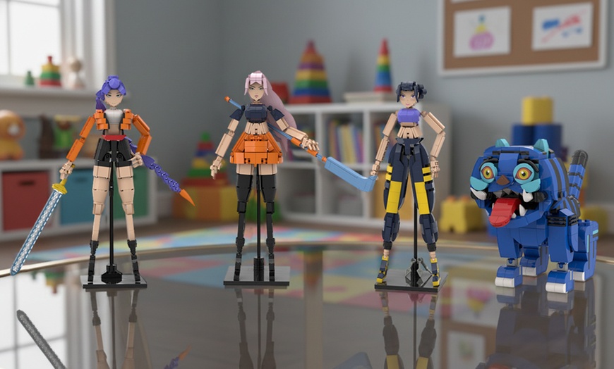 Image 1: Modèle de construction de figurine inspiré de K-pop Demon Hunters