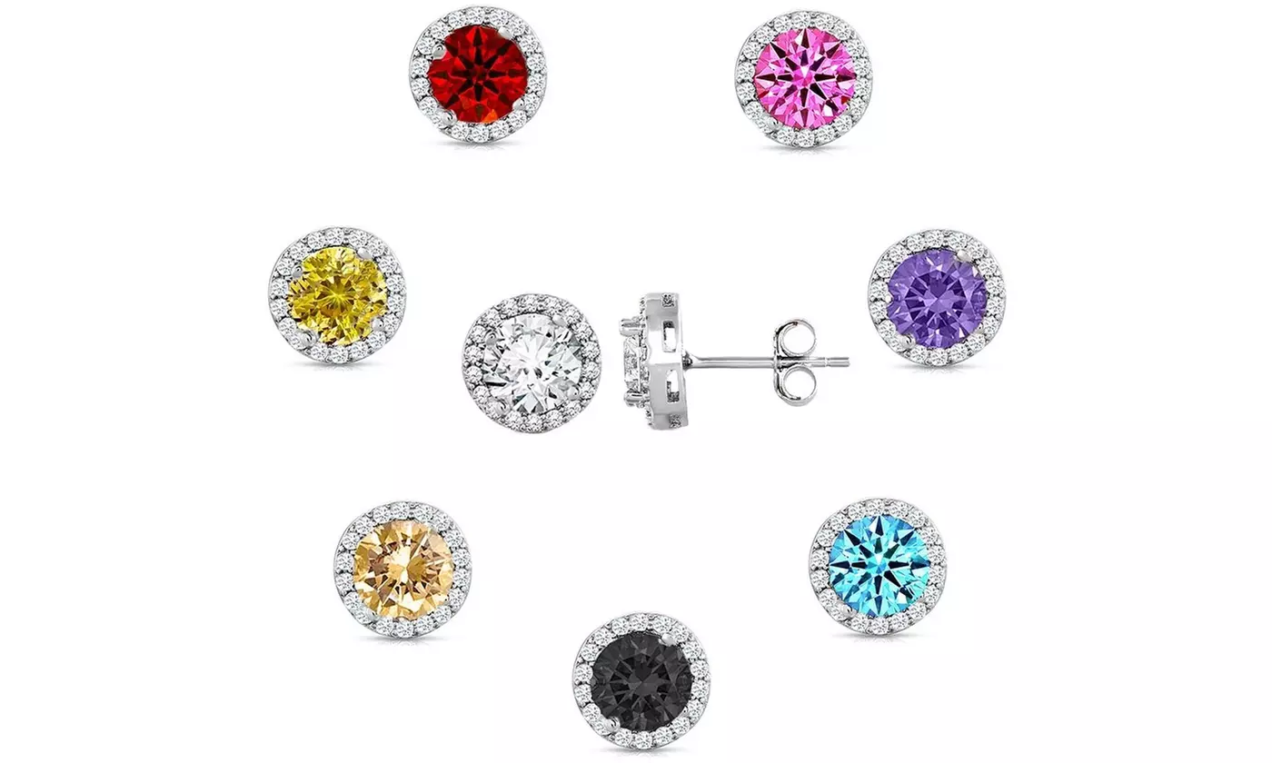 Sterling Silver 3.00 CTTW Cubic Zirconia Halo Studs - Primary Image