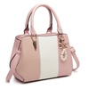 Image 30: Women's Color-block Fashion Tote and Top Handle Handbags