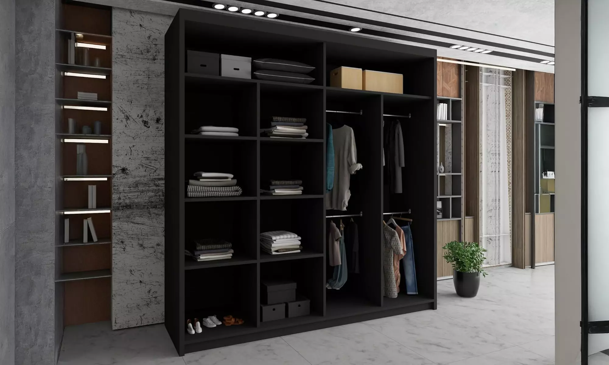 Roni Sliding Mirror Door Wardrobe