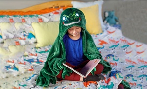 Soft Fleece Hooded Blanket with LED Eyes