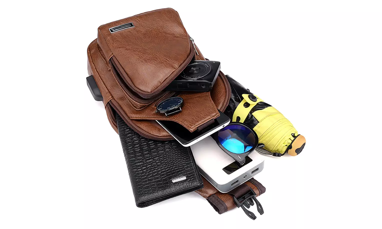 Leather Optic Sling Bag