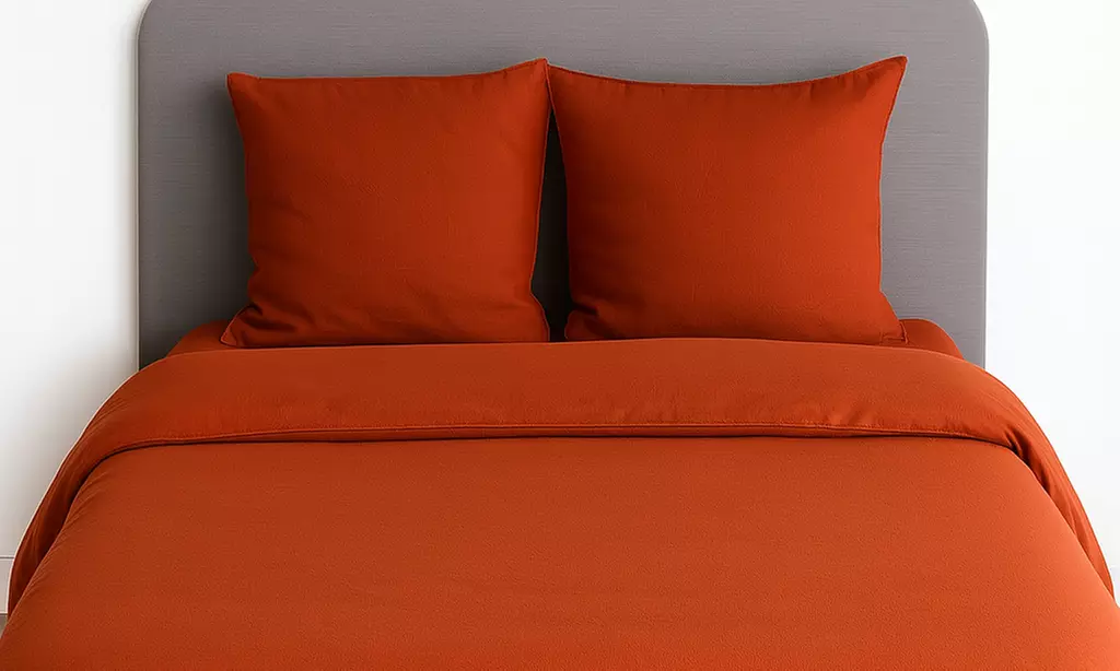 Parure de lit "Uni" micro lavée