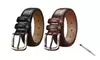 Men's Genuine Leather Belt Black Brown Size 32''-40'' 1.3'' Wide Jeans Belts