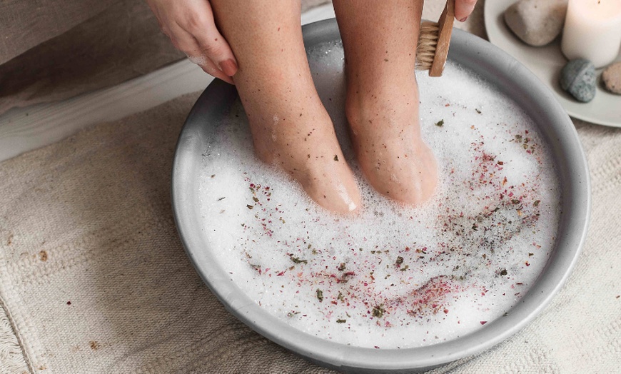 Image 2: Lymphatic Drainage Compression with Optional Himalayan Salt Foot Soak