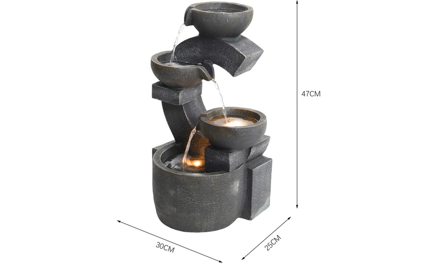 Image 24: Outdoor Multi-Tier Ceramic LED Fountain Water Feature