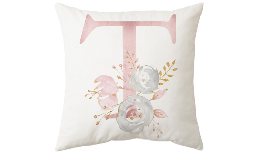 Image 25: Pink Letter Pillow Cushion Cover