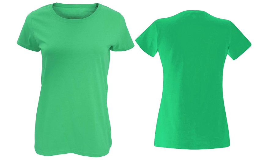 Image 13: Soft Cotton Solid Colour Basic T-Shirt