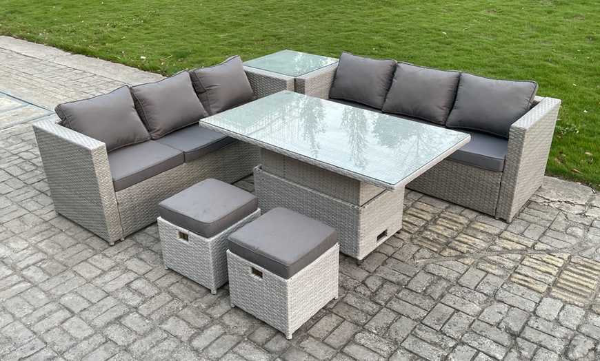 Image 1: Rattan Effect Garden Furniture Set