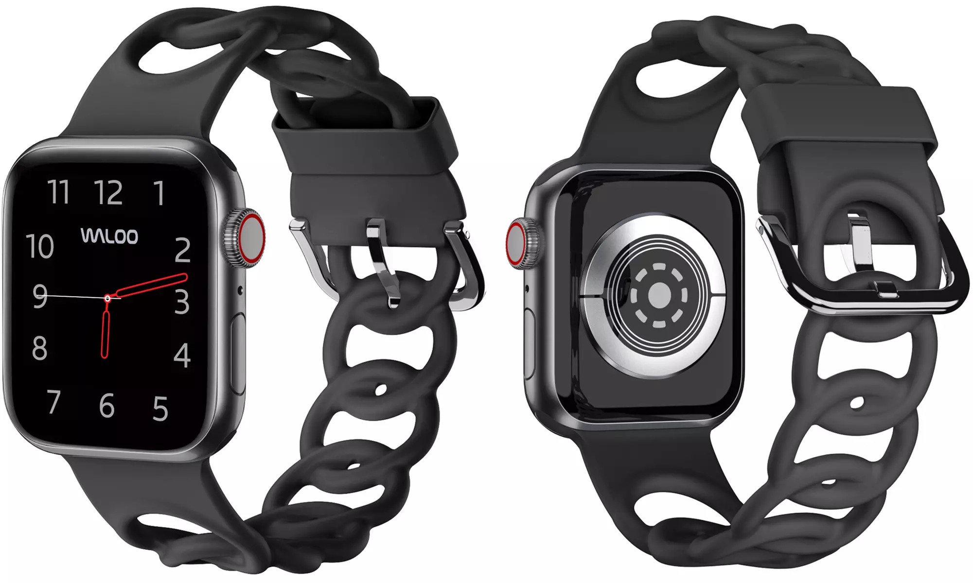 Waloo Silicone Link Looped Band For Apple Watch Black, White & More