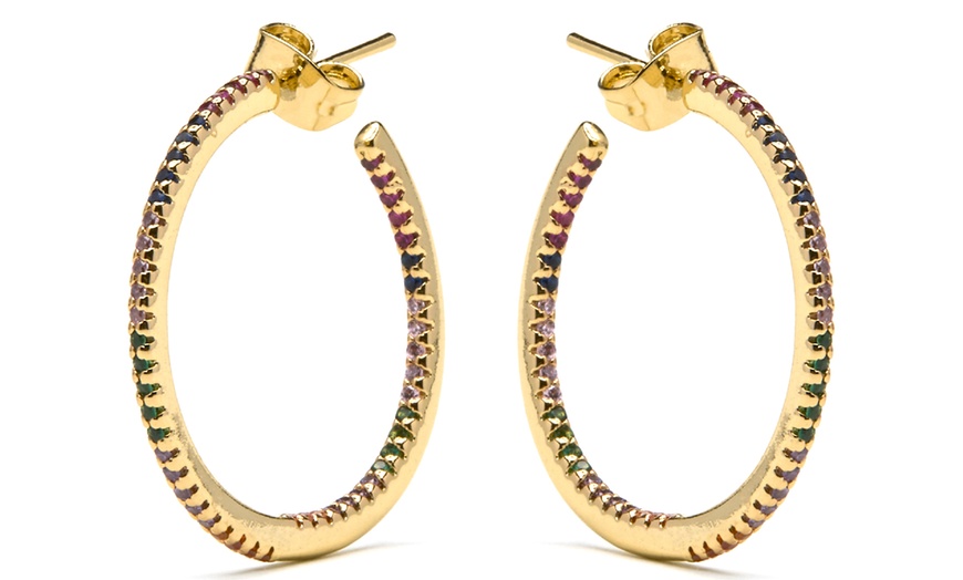 Image 3: Earrings with Brilliant Zirconia finished in 18k gold 