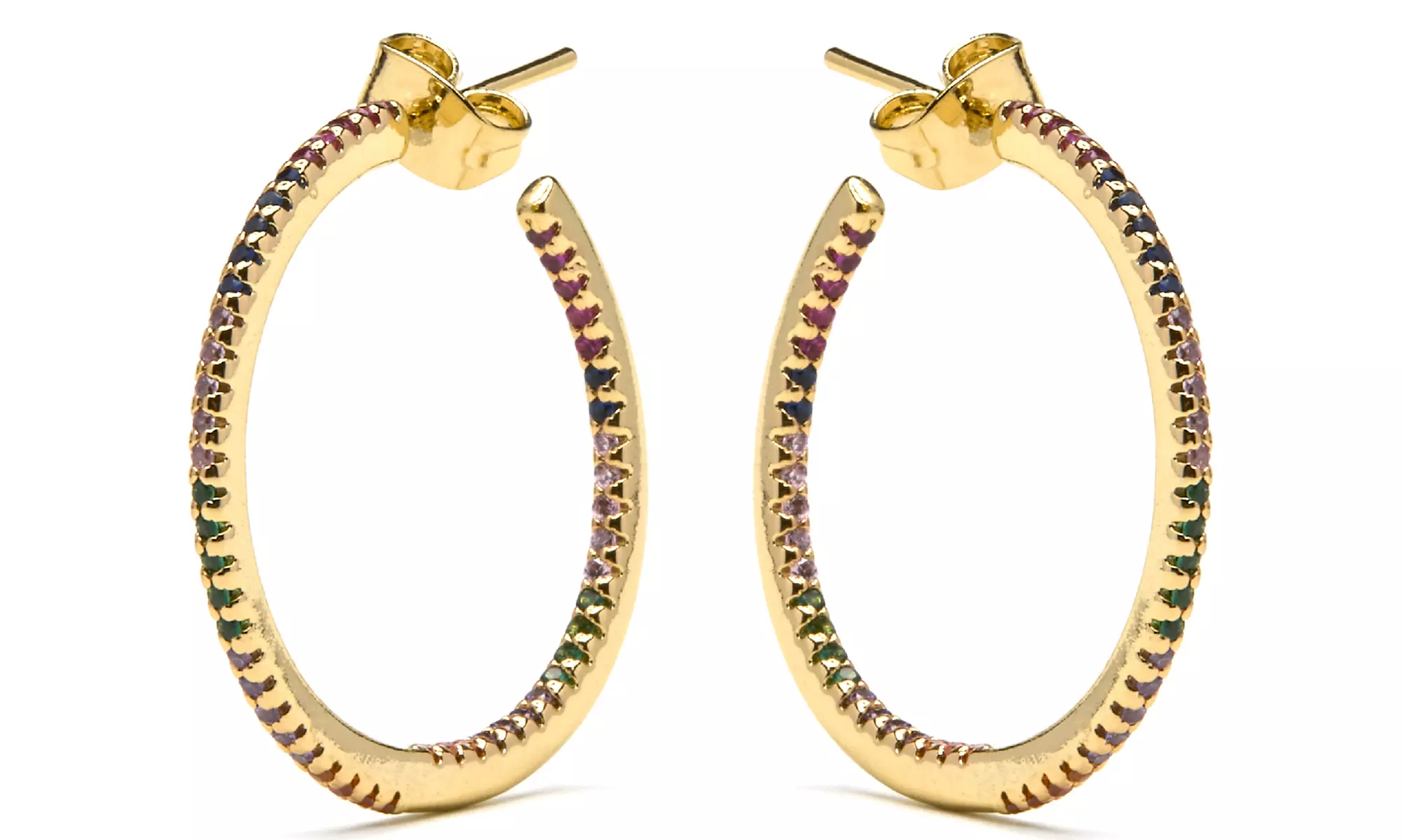Earrings with Brilliant Zirconia finished in 18k gold