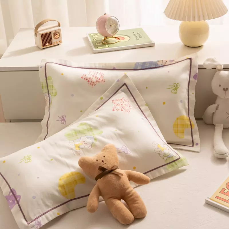 Breathable Pure Cotton Kids Pillowcase Pair
