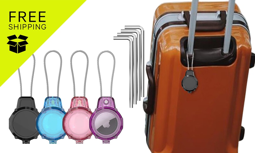 Image 1: Water-Resistant AirTag Key Lock Case