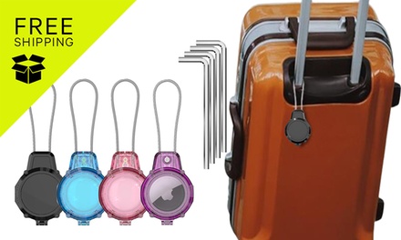 Water-Resistant AirTag Key Lock Case with Wire Cable - Black