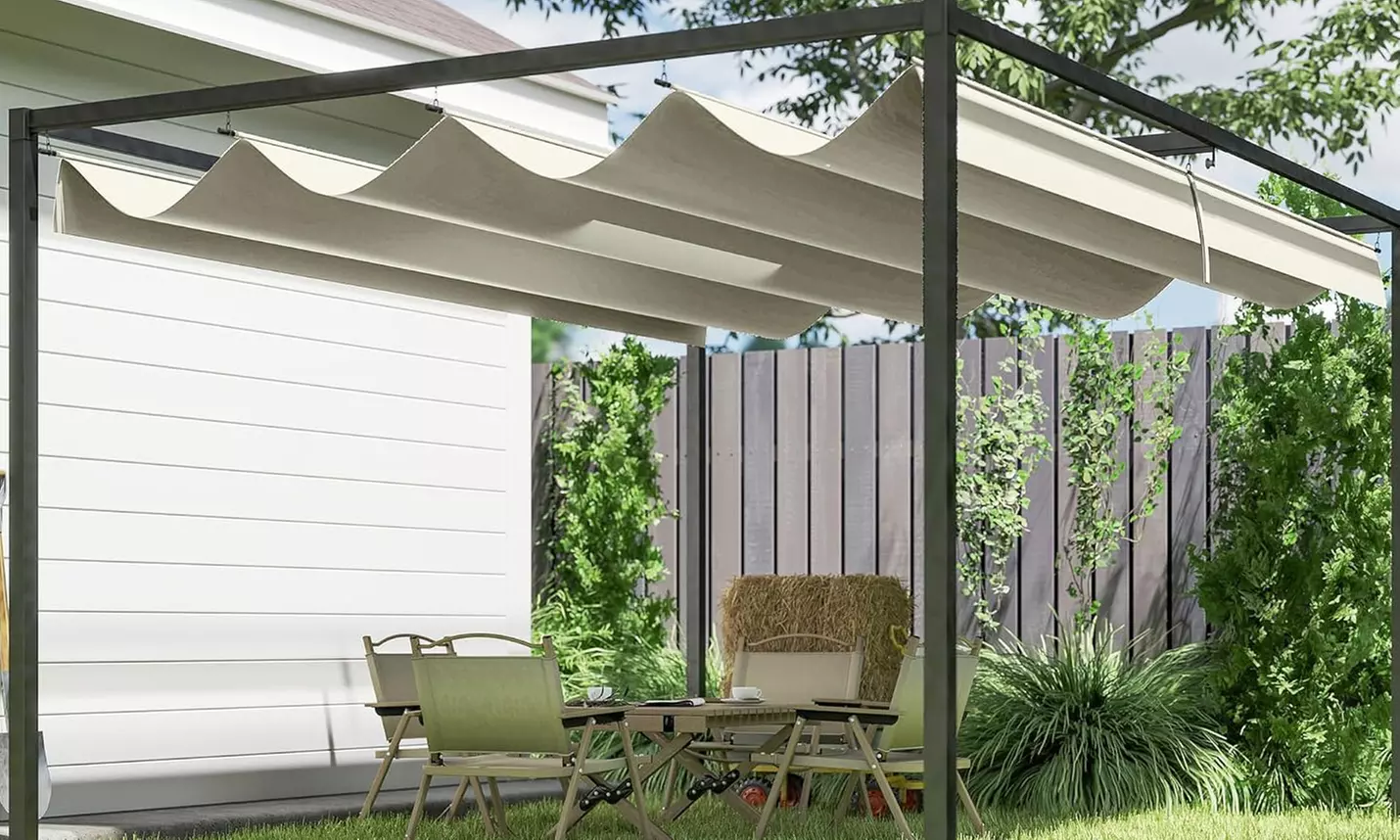 Outsunny Retractable Pergola Canopy