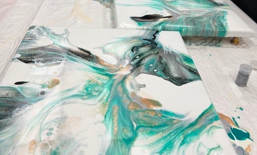 Image 7: Fluid Art Date Night: Create a Masterpiece Together 