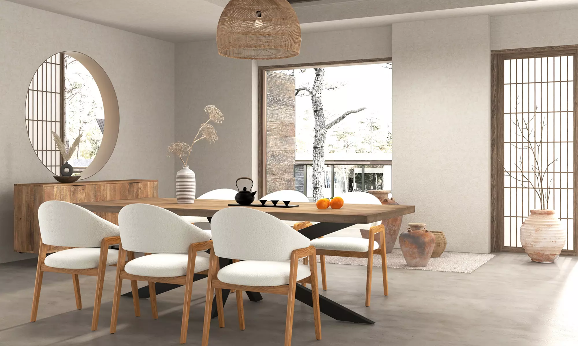 Sillas de comedor tapizadas con patas de madera Woolden, de Doosense