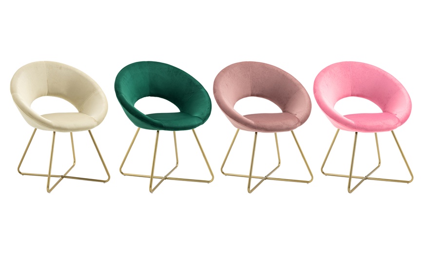 Image 1: Fauteuil rond en velours
