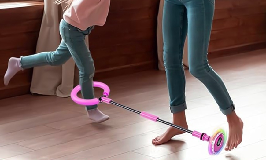 Image 1: Ankle Skip Ball with Counter Flashing Light-Up Wheel for Kids