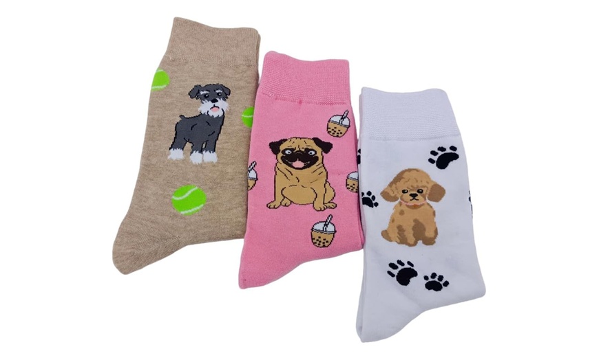 Image 3: Calcetines con diseño de perro 