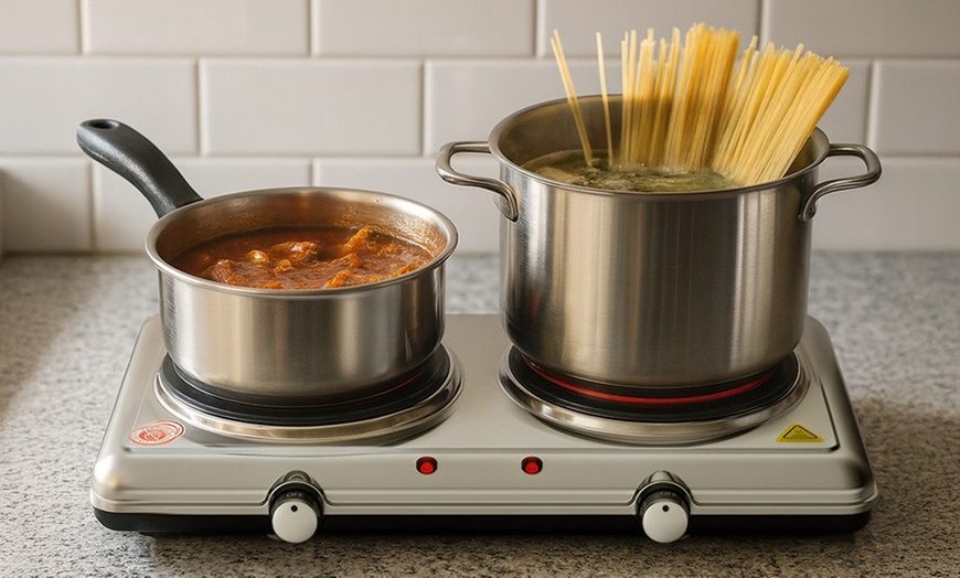 Image 1: Doppelte Infrarot-Elektrokochplatte aus Glaskeramik 20970