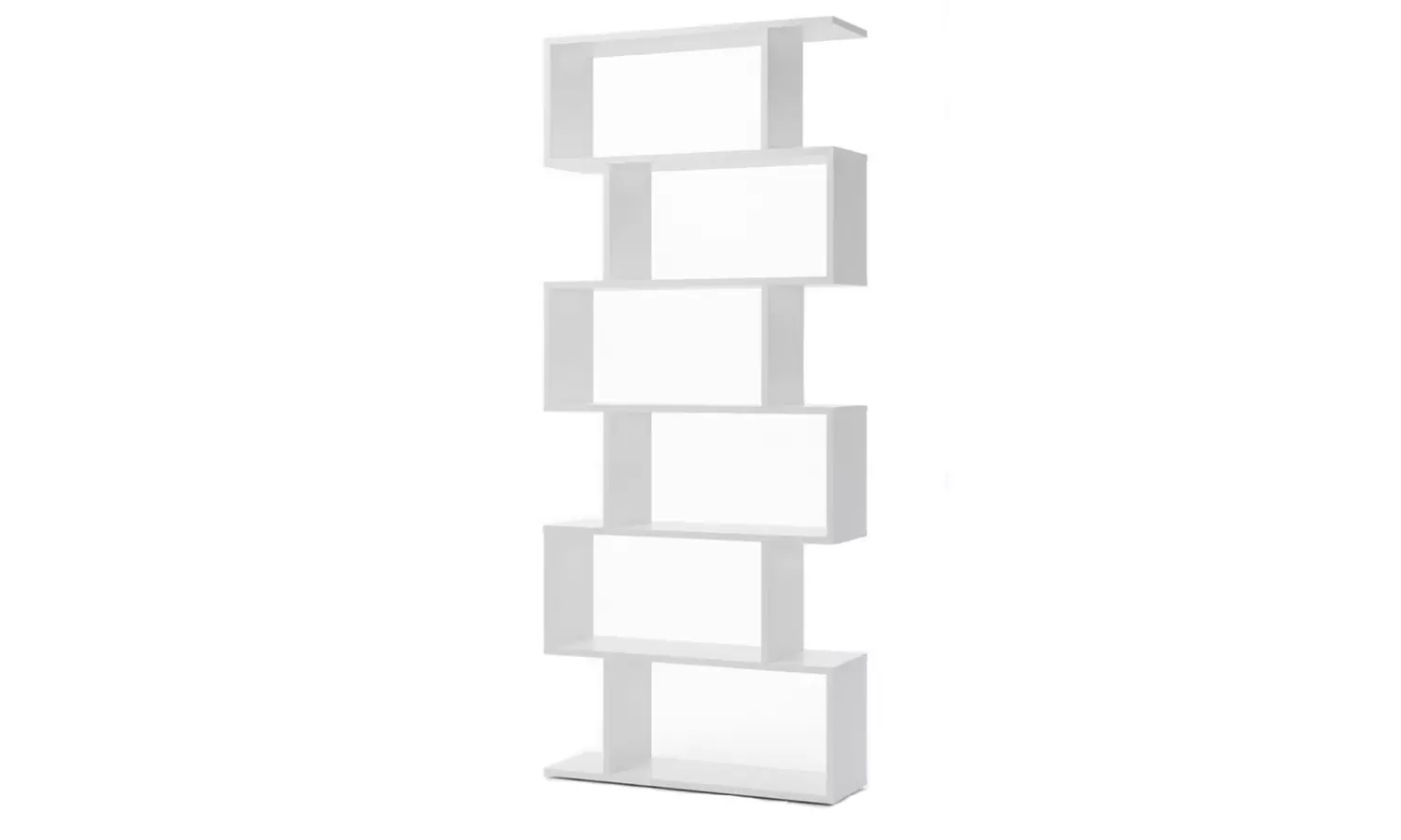 Libreria da terra con mensole zig-zag