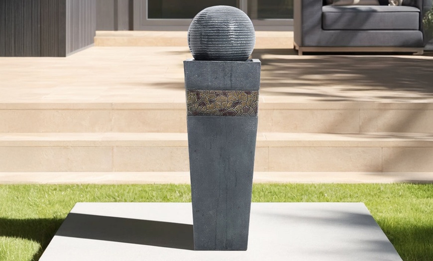 Image 5: Modern Design Glowing Sphere Fountain with Elevated Base in Two Styles