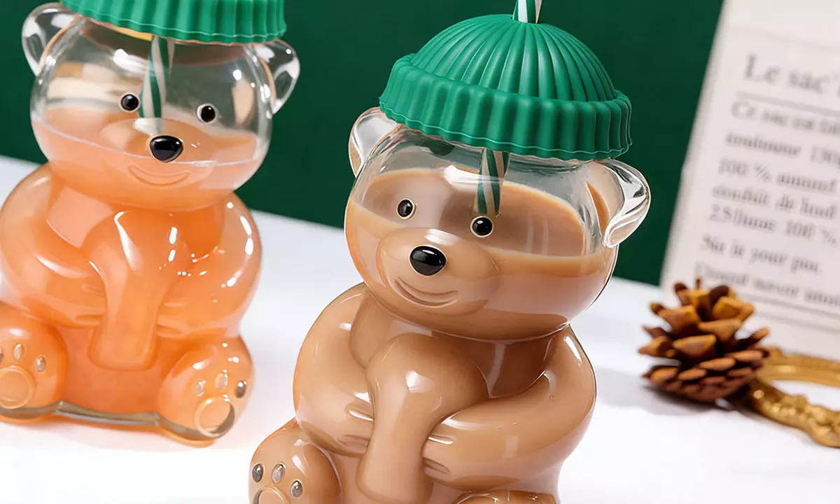 Tasse en verre "Barista Teddy Bear" 3D