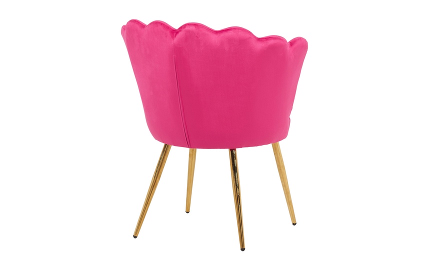 Image 21: Fluwelen schelp fauteuil