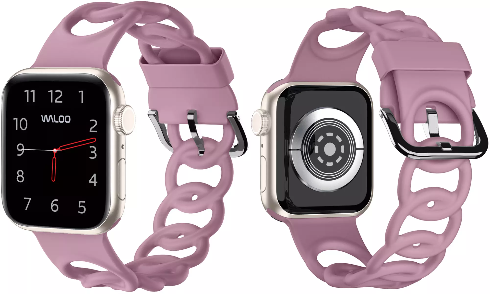 Waloo Silicone Link Looped Band For Apple Watch Black, White & More
