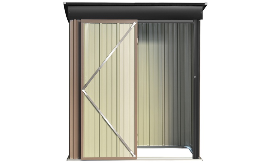 Image 5: Living And Home 5.2x2.9ft Brown Rustic Tool Shed Weather-Resistant