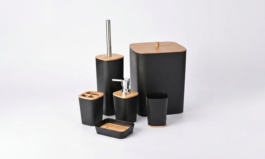 Image 2: 6-delige badkamerset met bamboe details