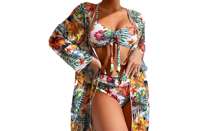 Image 3: Hoch-taillierter Bikini mit passendem Kimono