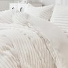 Image 3: Faux Rabbit Fur Plush Ribbed Duvet Set