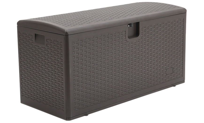 Image 3: HDPE Heavy-Duty Water-Resistant Rattan-Effect Deck Box