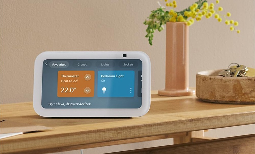 Image 9: New Amazon Echo Show 5 (3rd Gen) Smart Display - 5.5'', Deeper Bass, Camera Cover, Smart Home Hub