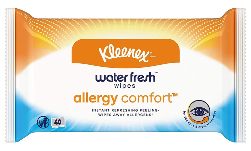 Image 2: 12-Pack of Kleenex Allergy Comfort Water Fresh Wipes