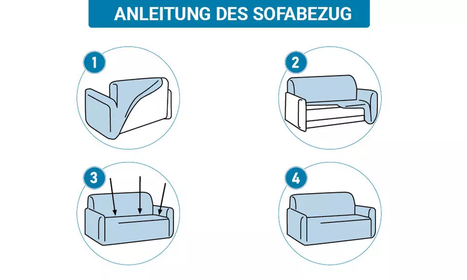 Sofabezug mit geformten Armlehnen