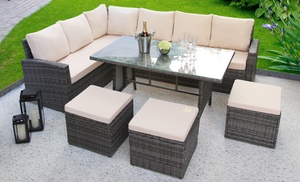 Cotswold Home Platinum Nine-Seater Rattan-Effect Dining Set