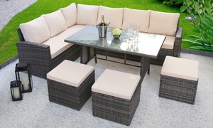 Cotswold Home Platinum Nine-Seater Rattan-Effect Dining Set